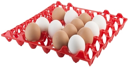 Tablett für 30 Eier, rot